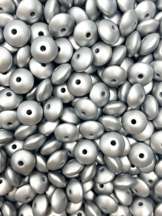Silver Metallic 12mm Lentil