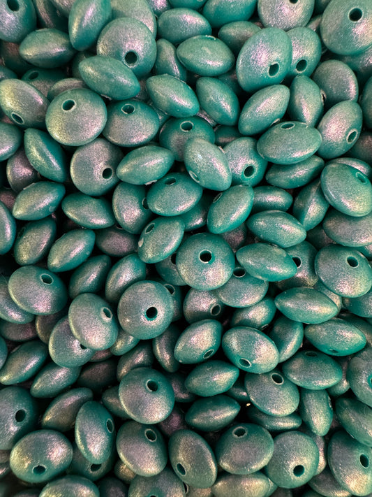 *Discontinued* Emerald Opal 12mm Lentil Bead
