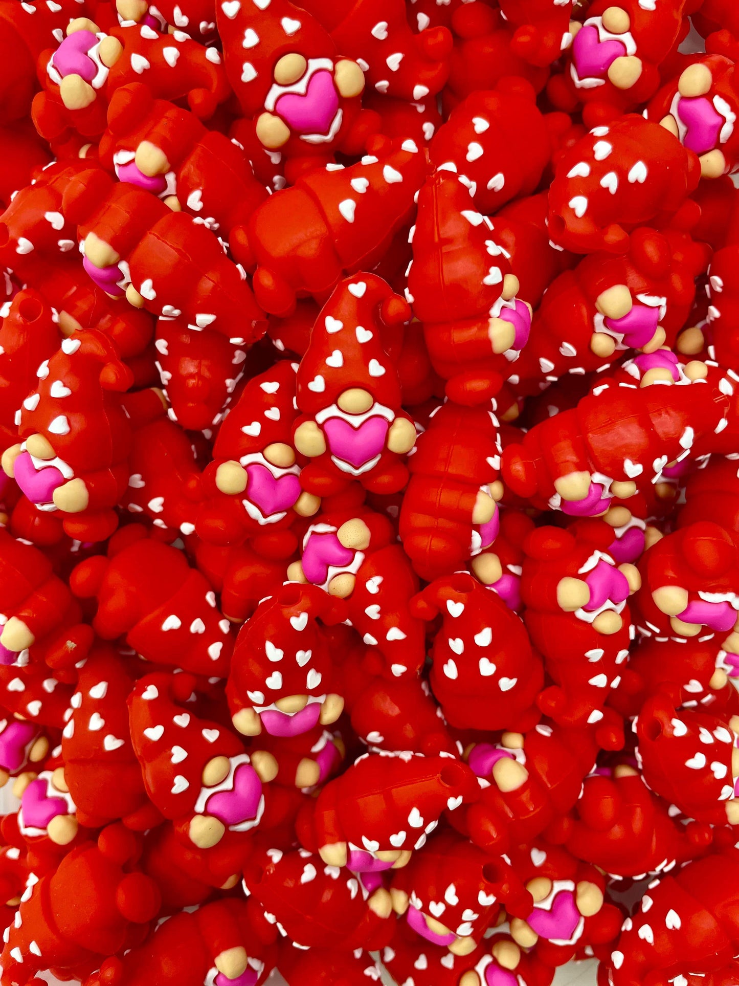 3D Valentine Gnome Focal Bead