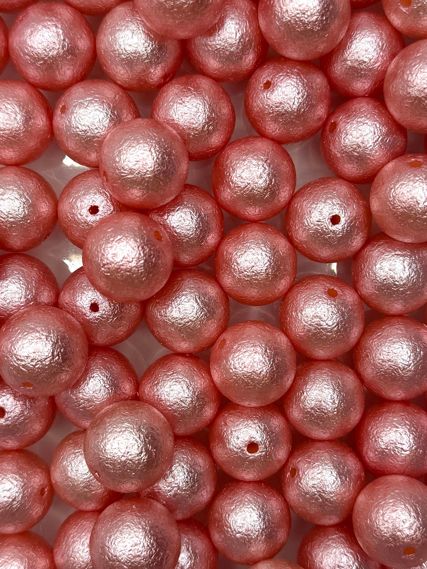 Pale Pink Foil 20mm Acrylic Bead