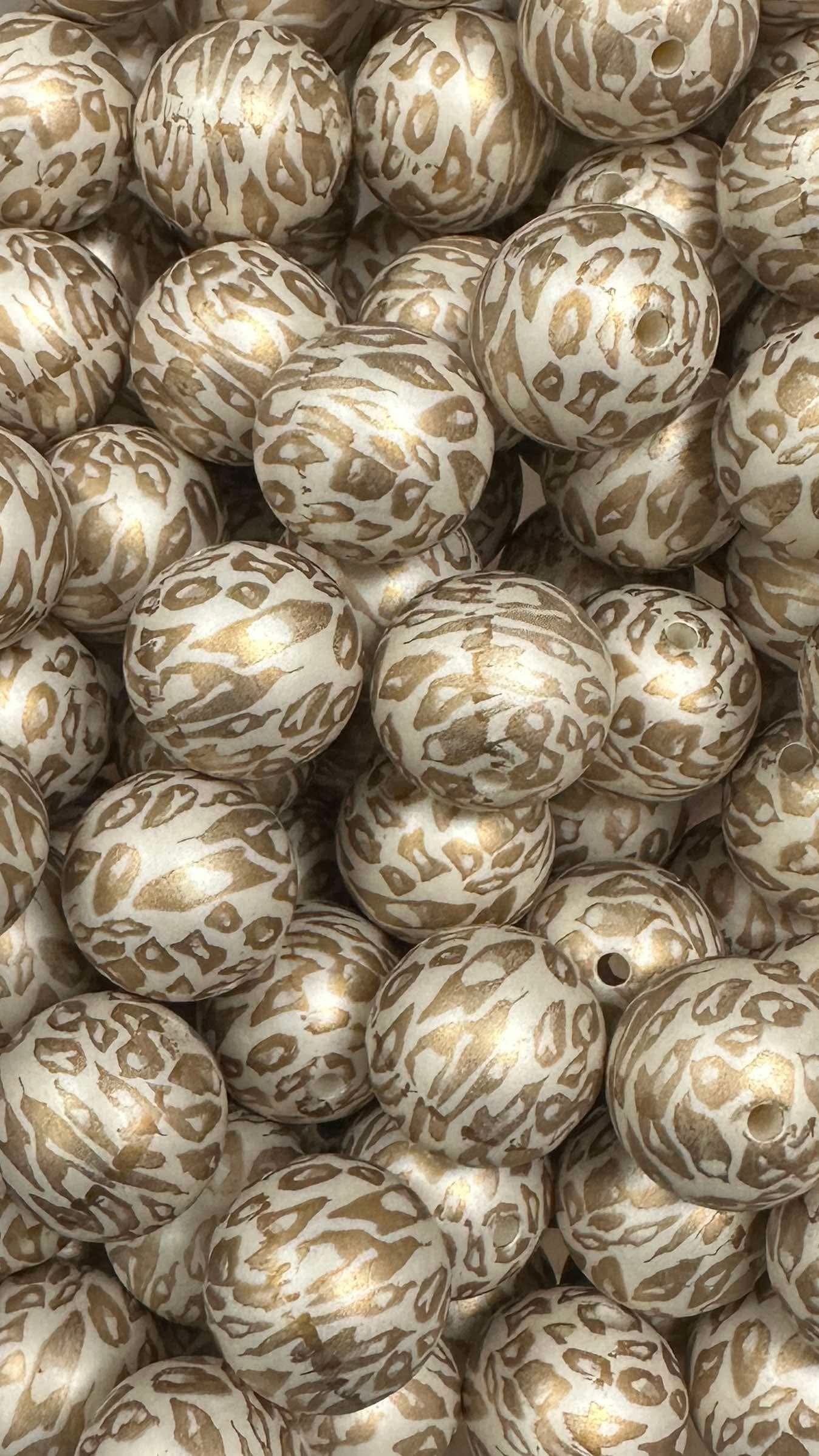 Gold Leopard 20mm Acrylic Bead