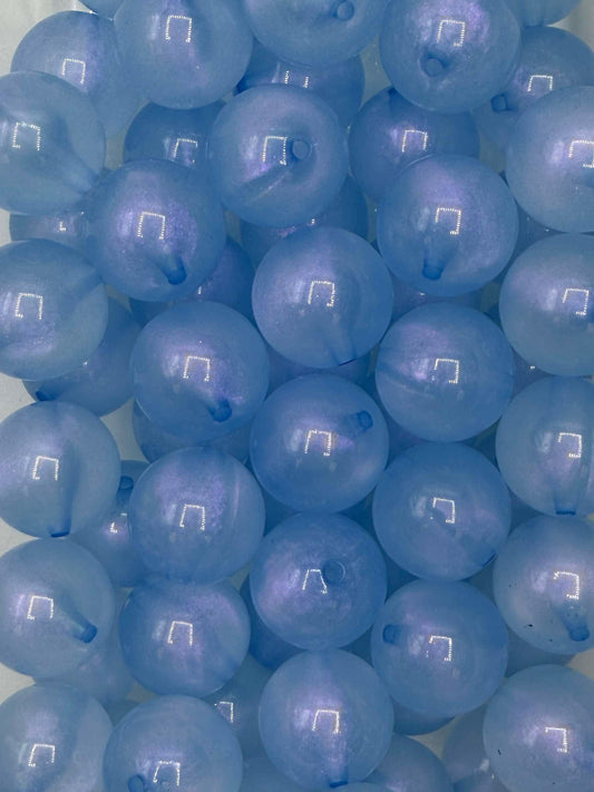 Blue Iridescent Pearl 20mm Acrylic Bead
