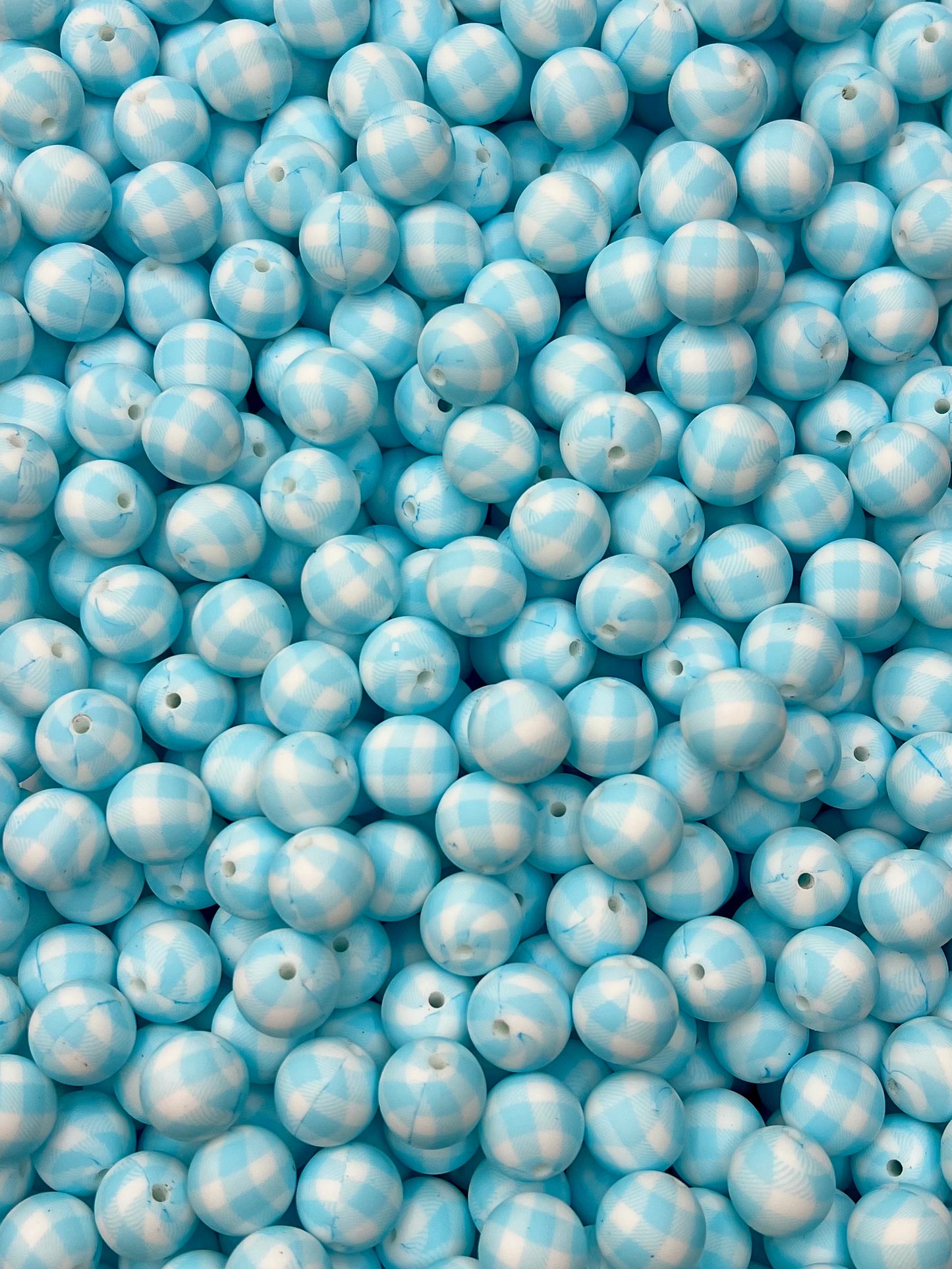 Perles de 15 mm imprimées à carreaux de buffle