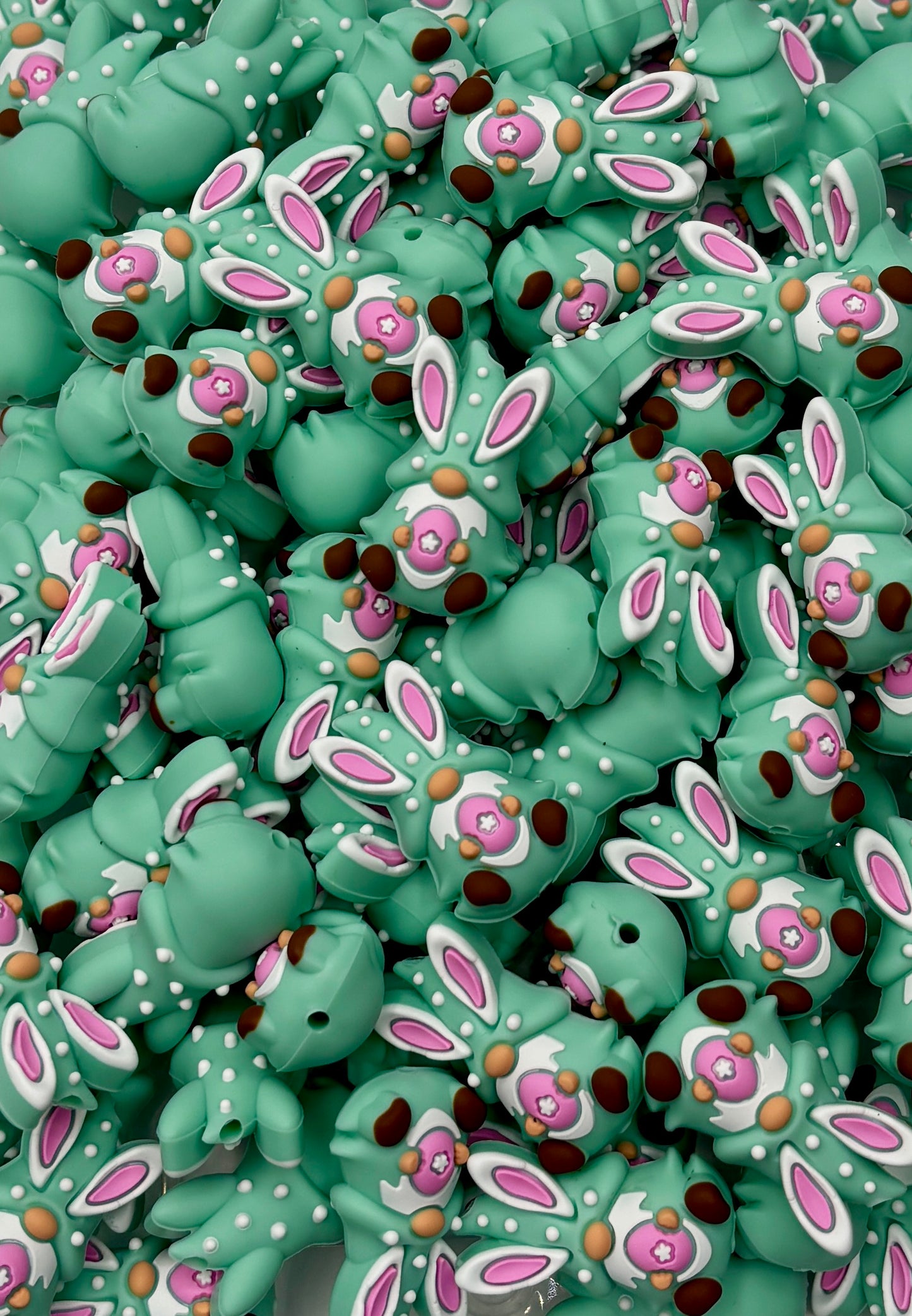 3D Gnome Bunny Steal My Easter Egg Focal Bead