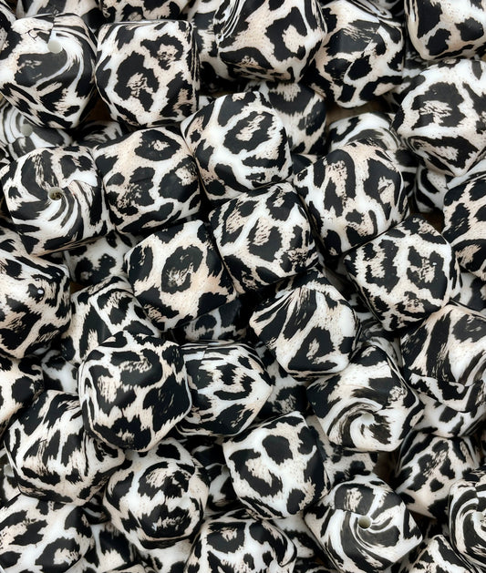 Cheetah Printed 17mm Hexagon