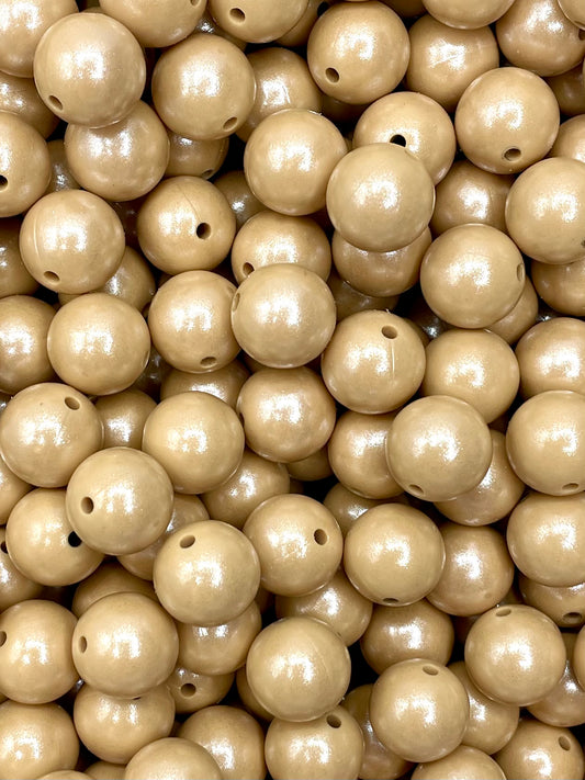 Oatmeal Super Shimmer 15mm Beads