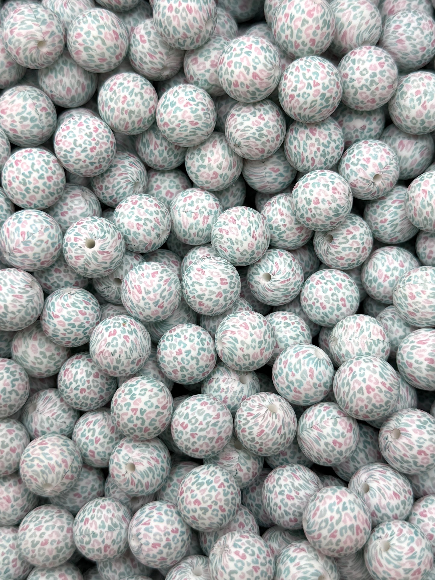 Cotton Candy Cat Printed 15mm Bead