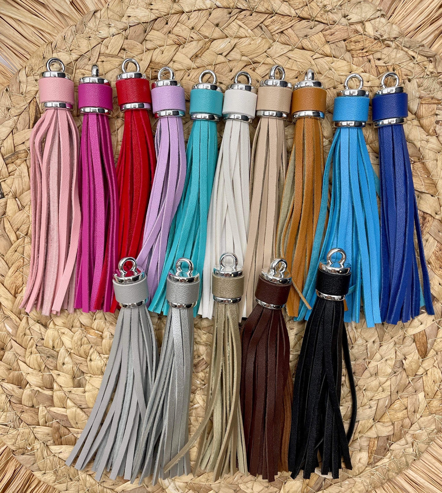 Silver Hardware Leather Tassels