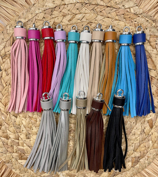 Silver Hardware Leather Tassels