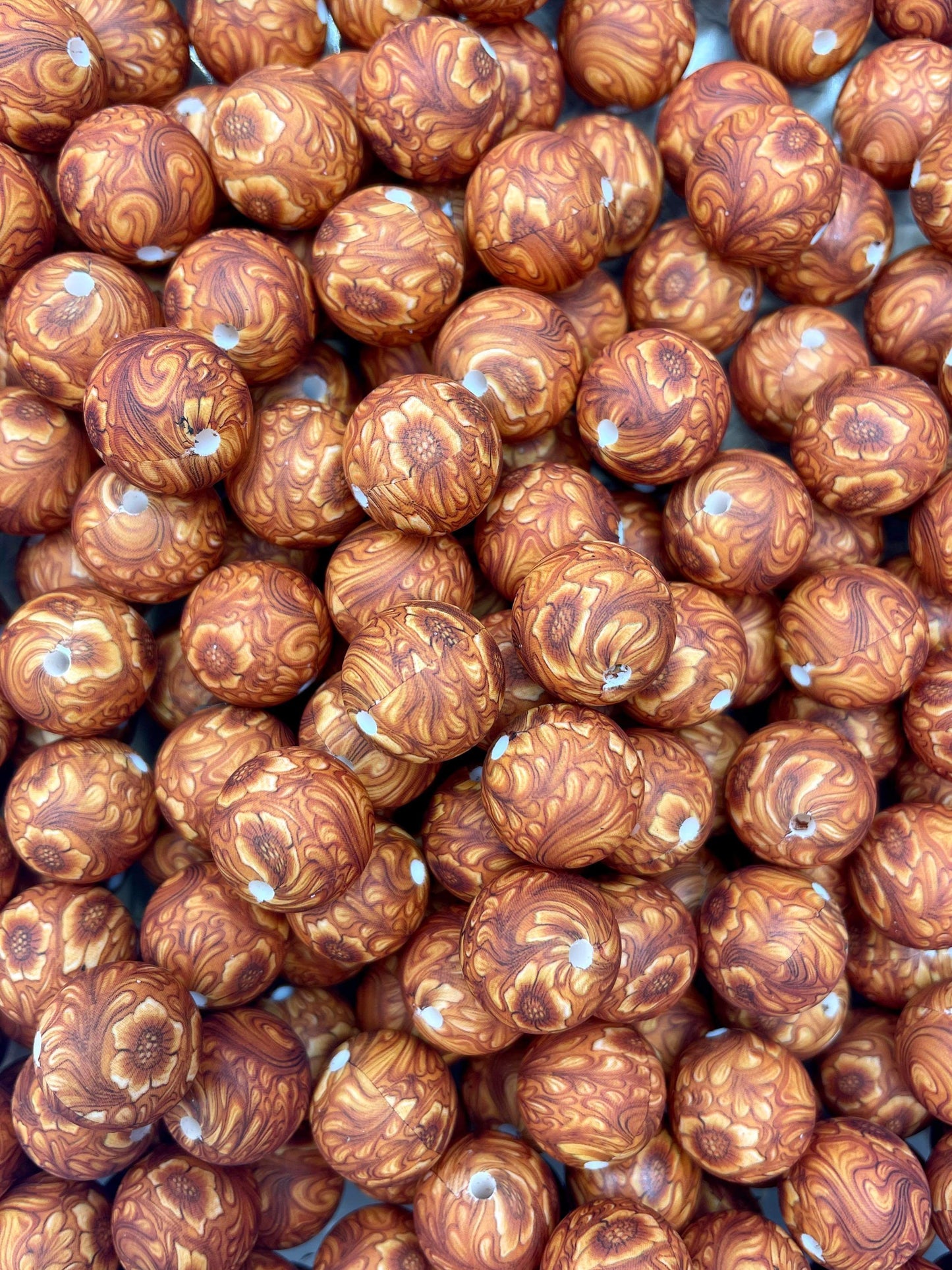 CTS Creation: Tooled Leather Custom Printed 15mm Bead