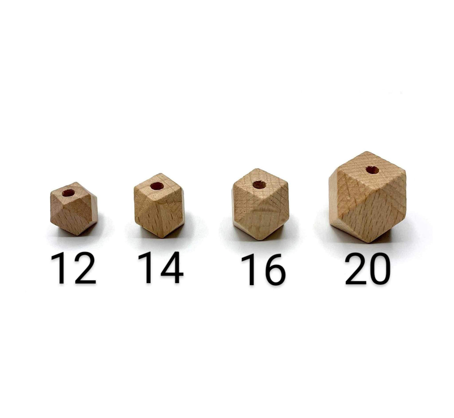 Perles hexagonales en bois de 14 mm