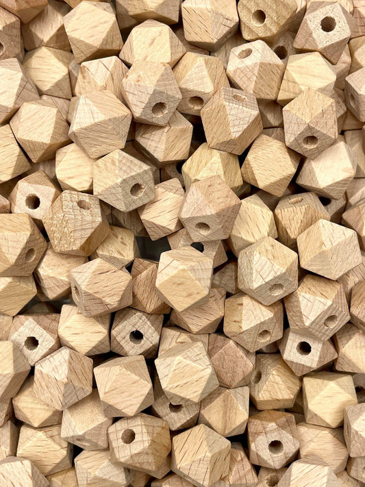 12mm Wooden Hex Beads