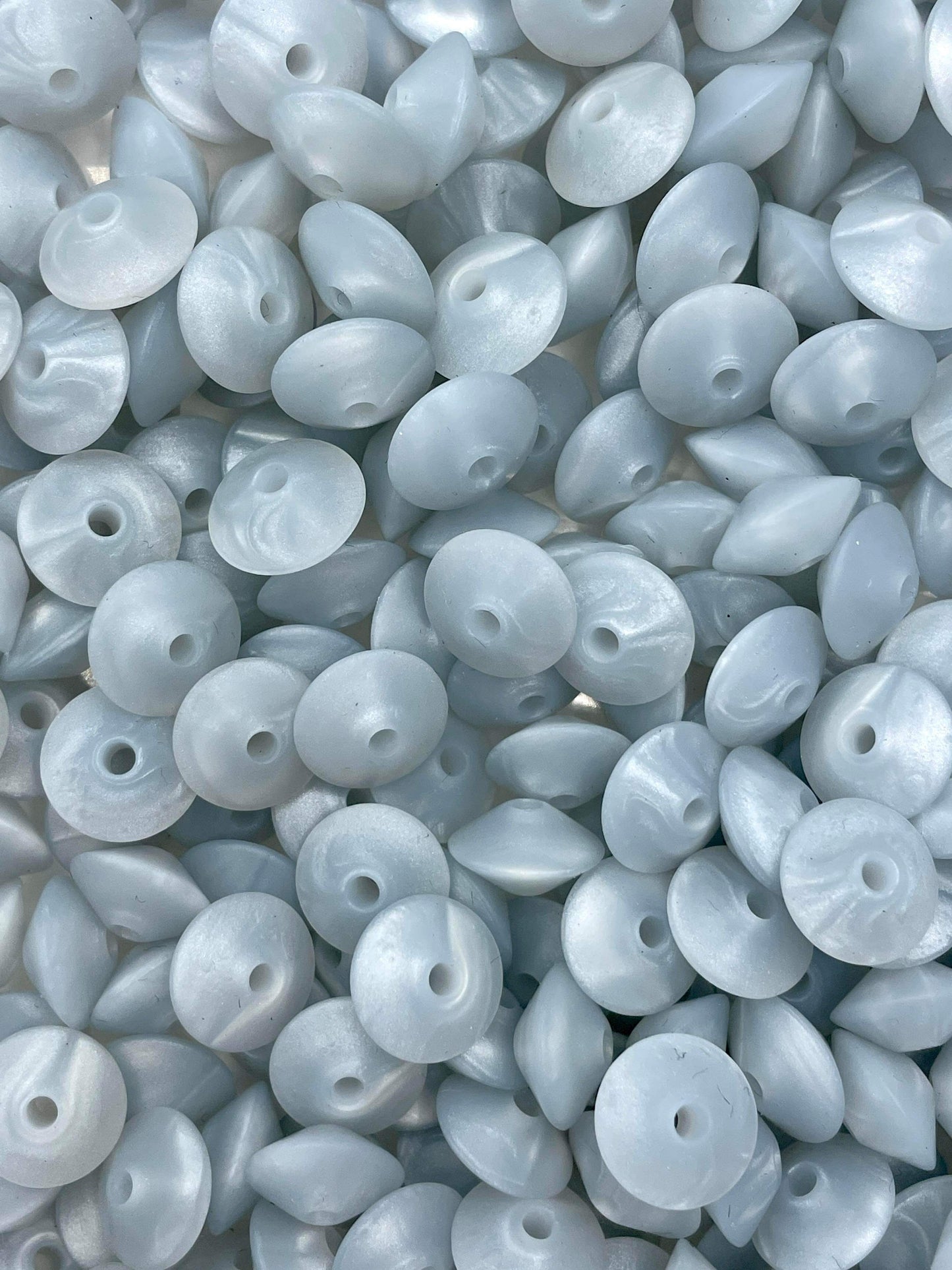 Silver Pearl 12mm Lentil