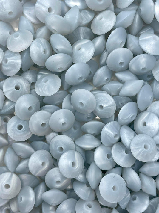 Silver Pearl 12mm Lentil