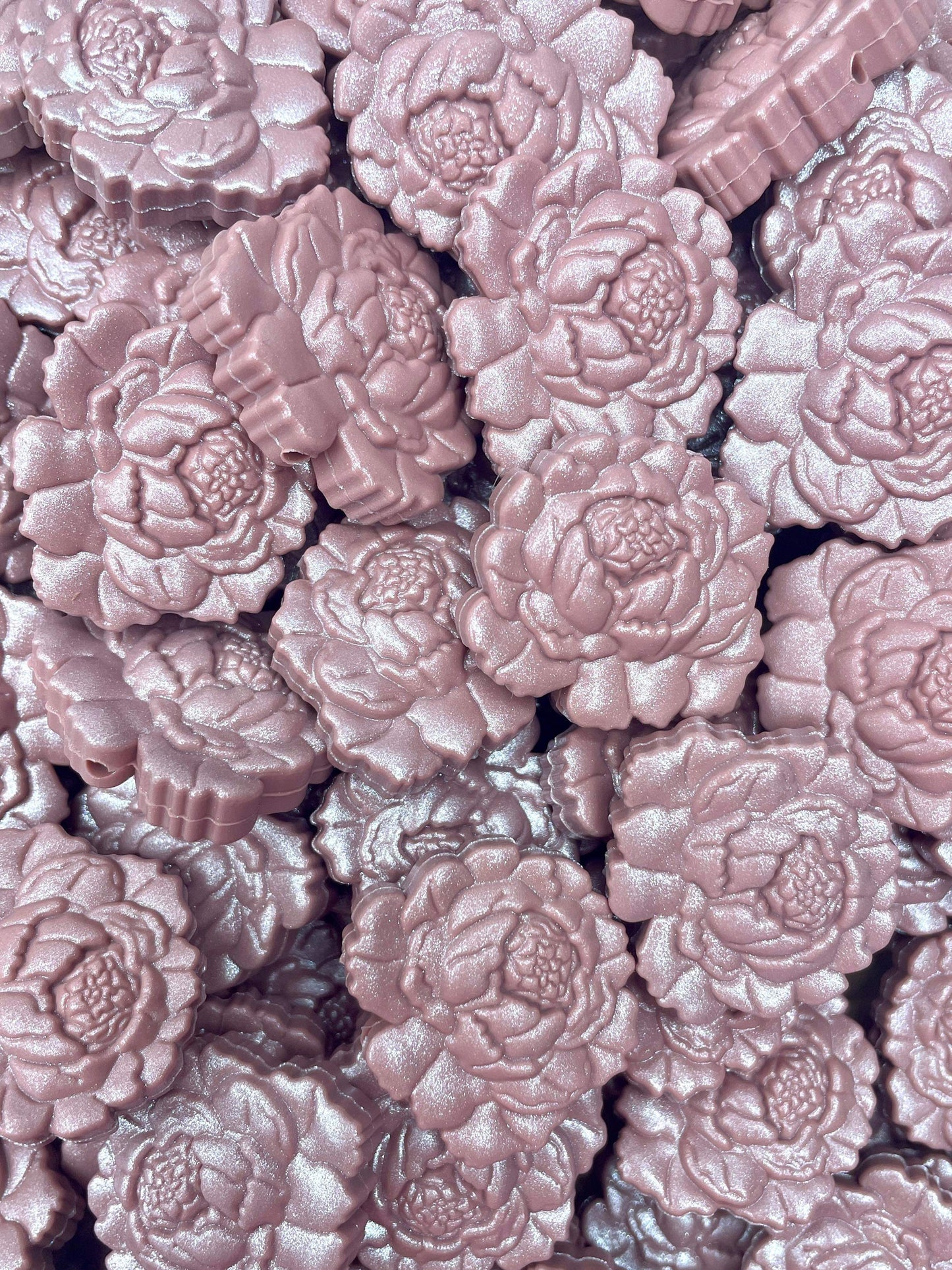 Perle focale personnalisée de fleur de pivoine