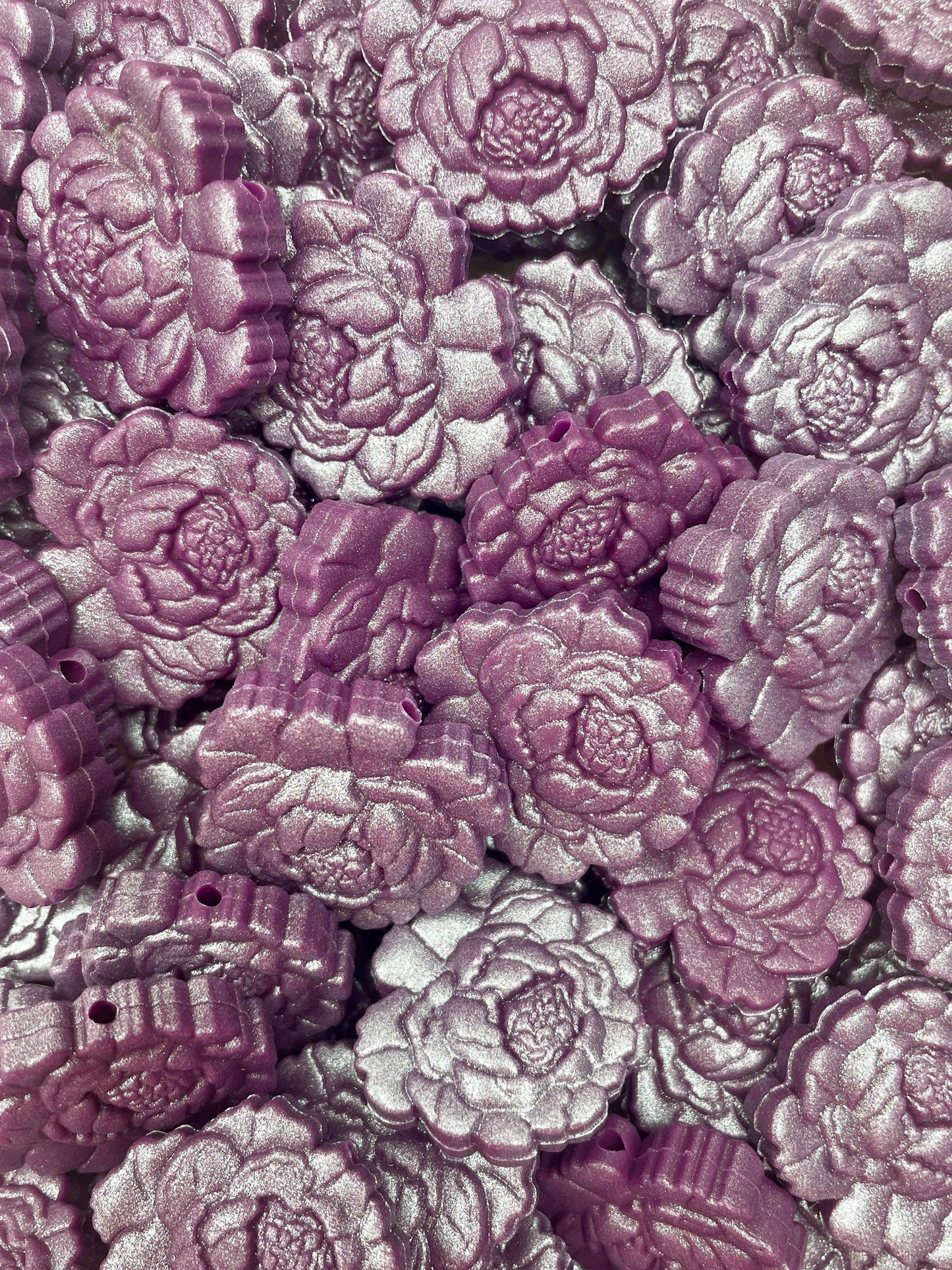 Perle focale personnalisée de fleur de pivoine