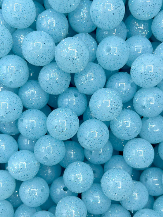 Perles de gelée bleue scintillante de 15 mm