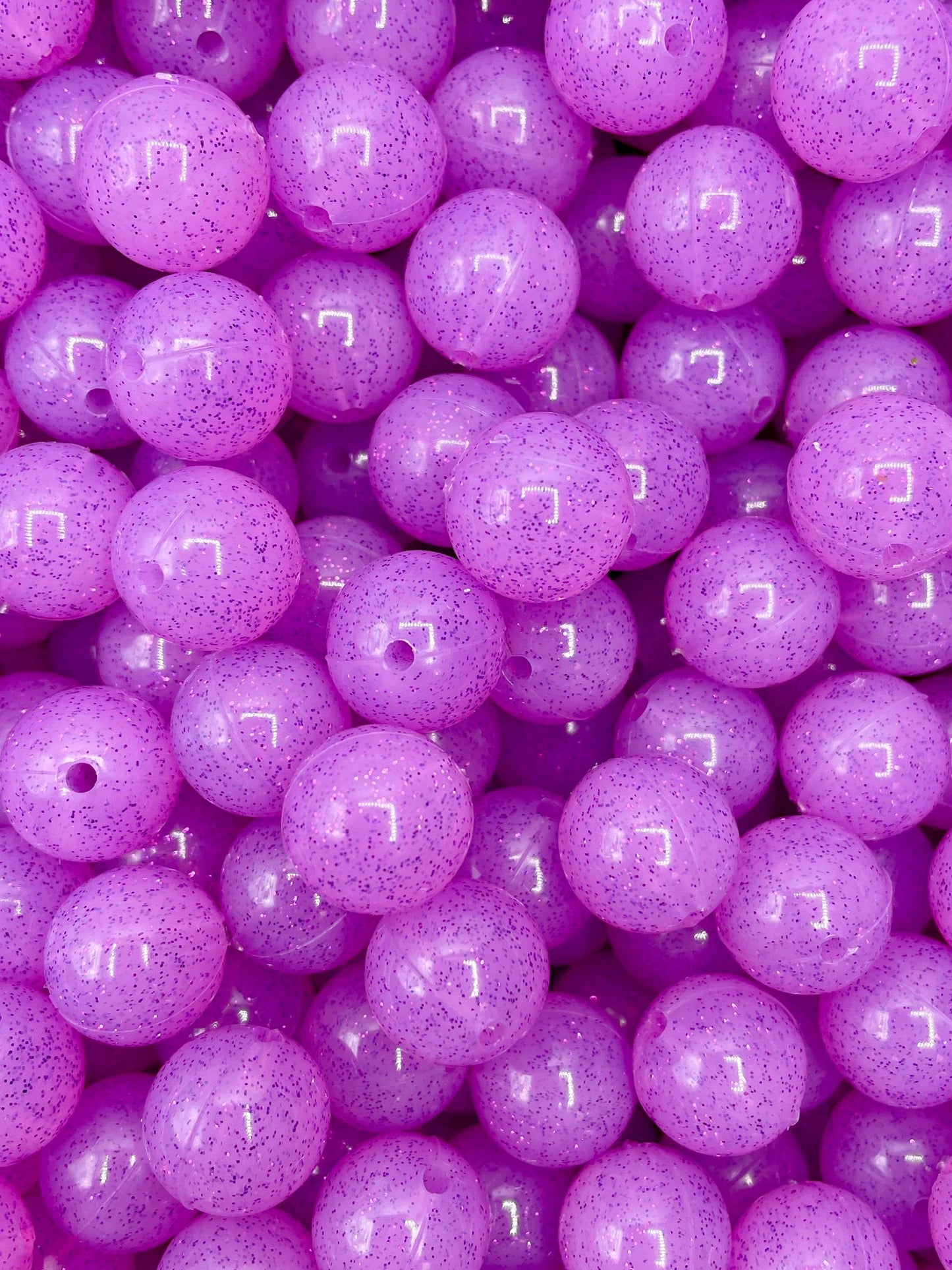 Purple Sparkle Jelly 15mm Beads