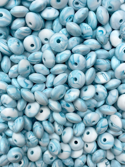 Teal Marble 12mm Lentil