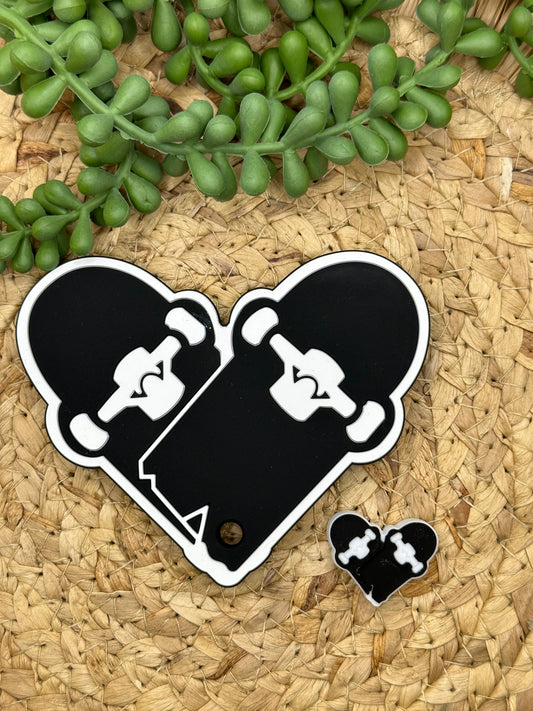 Shred the Gnar Skateboard Teether and Bead Set