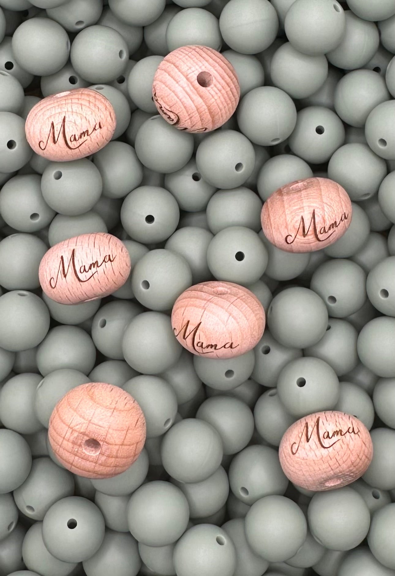 Perle en bois gravée boulier de 22 mm