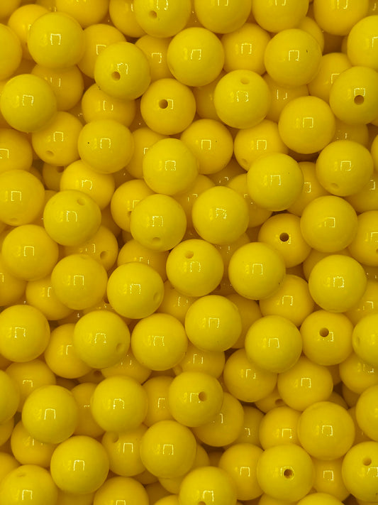 Bright Yellow Liquid 15mm Bead