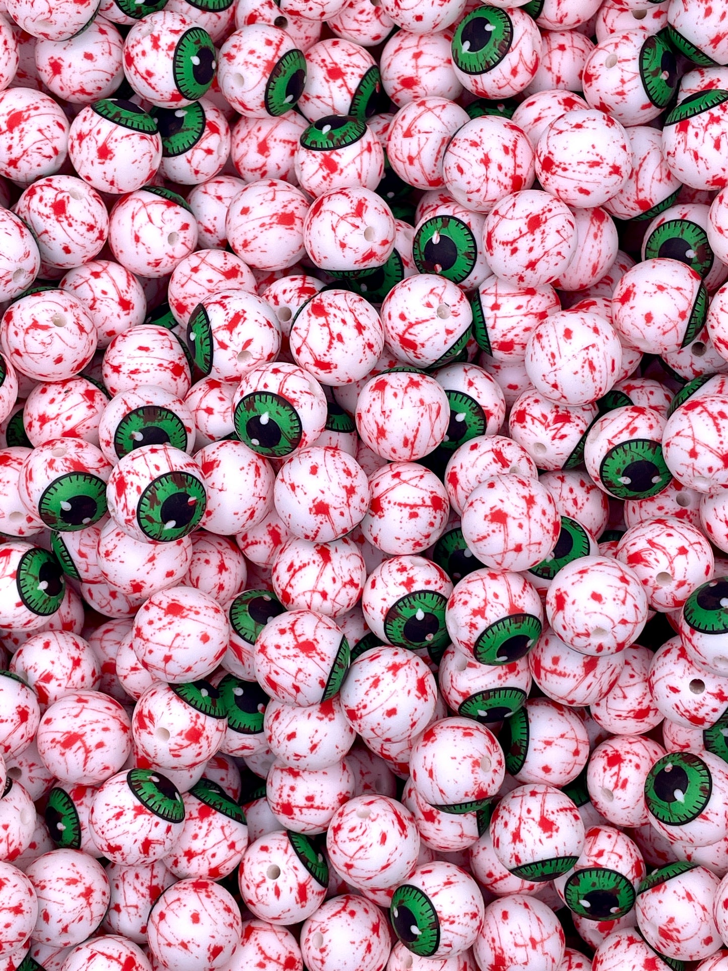 “I See You" Eyeball Splatter Printed 15mm Bead