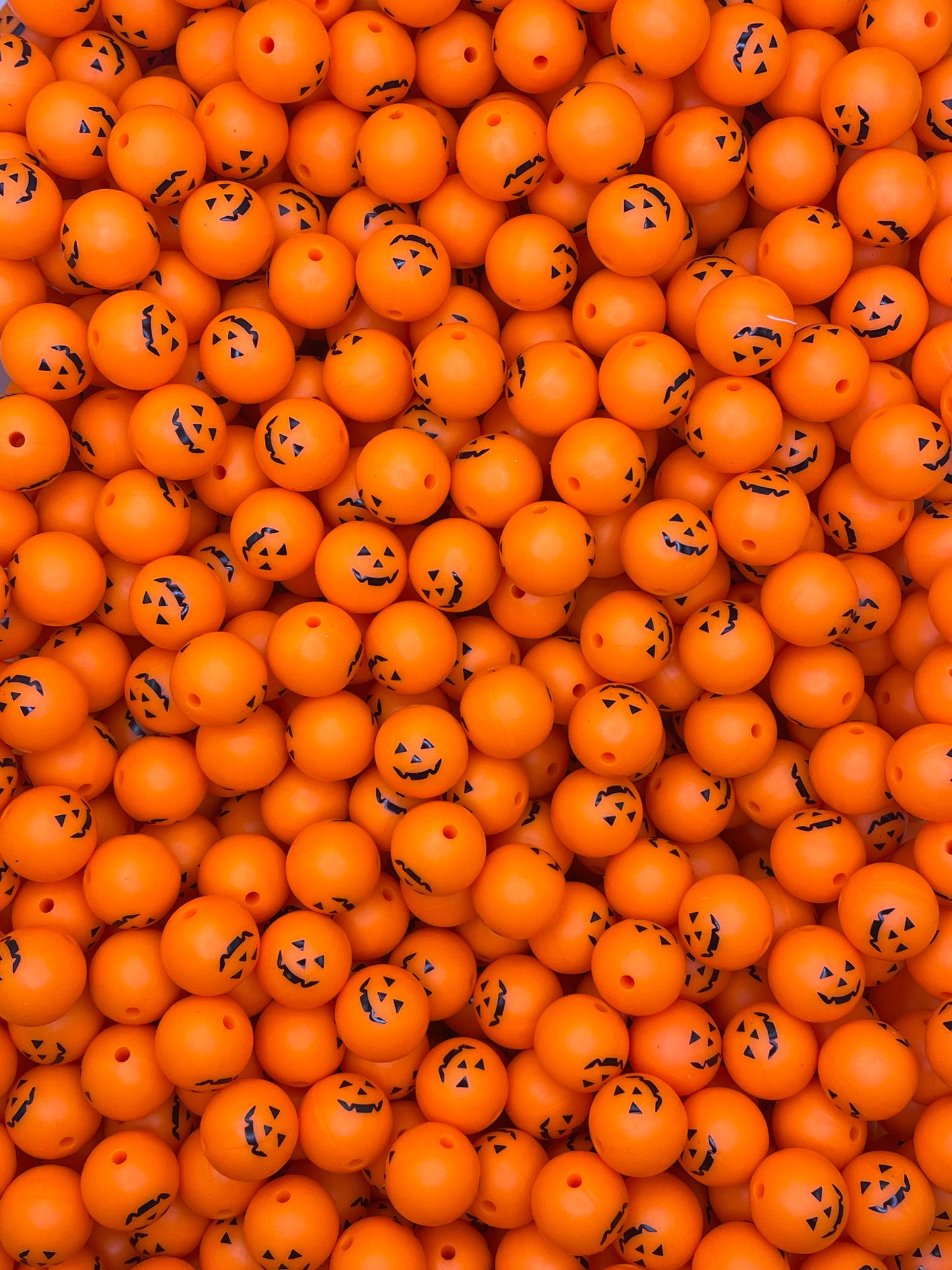 Pumpkin Printed 15mm Bead