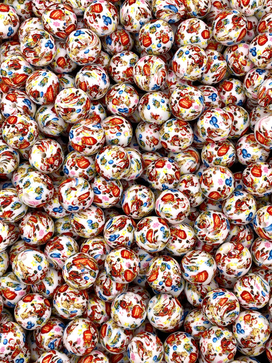Santa is on the Way Print 15mm Bead
