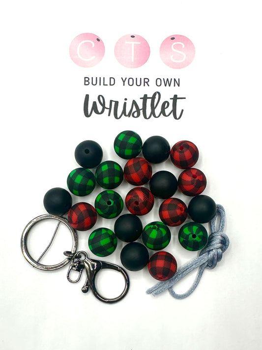 Christmas Buffalo Plaid Wristlet Kit
