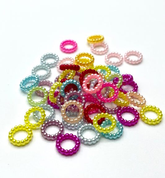 Mix Color Delicate Plastic *As Pictured* Pearl Spacers (Pack of 50)