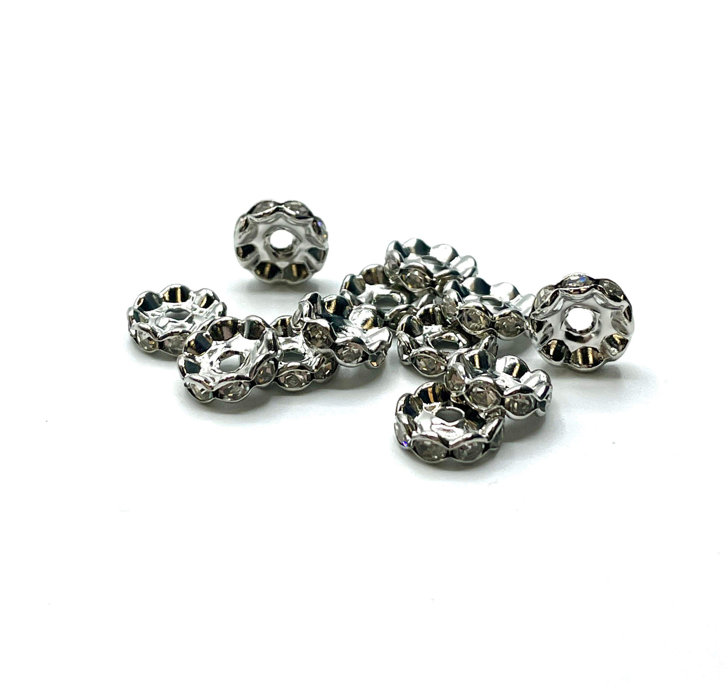 Entretoises de bijoux en strass WAVY 10 mm (paquet de 50)