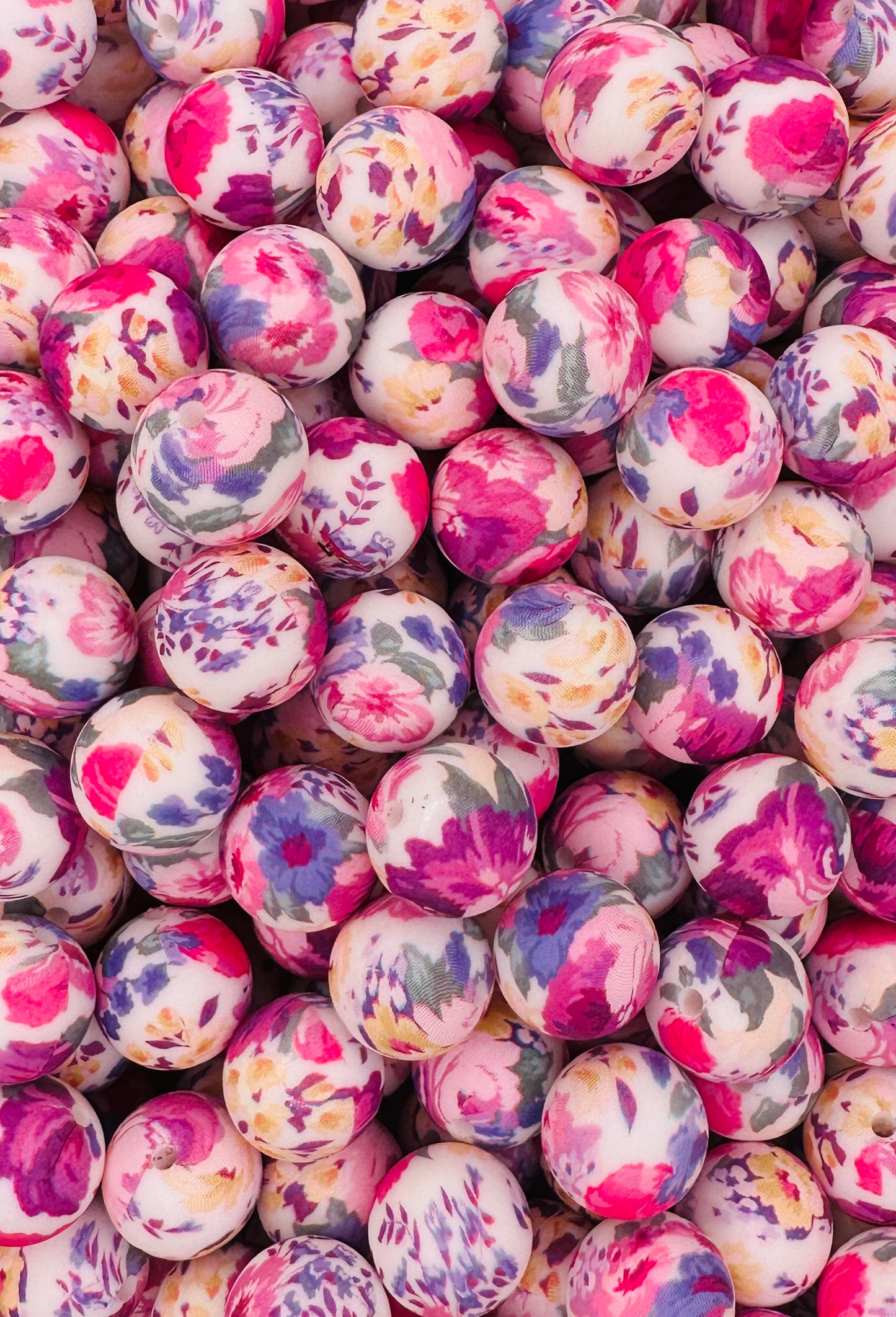 Perle de 15 mm imprimée jardin floral