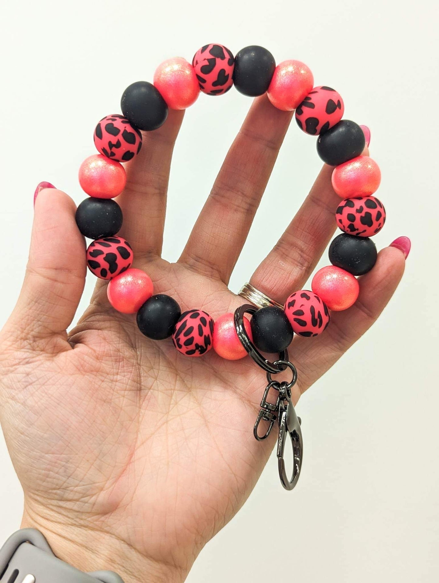 Shocking Pink Cow Wristlet Kit