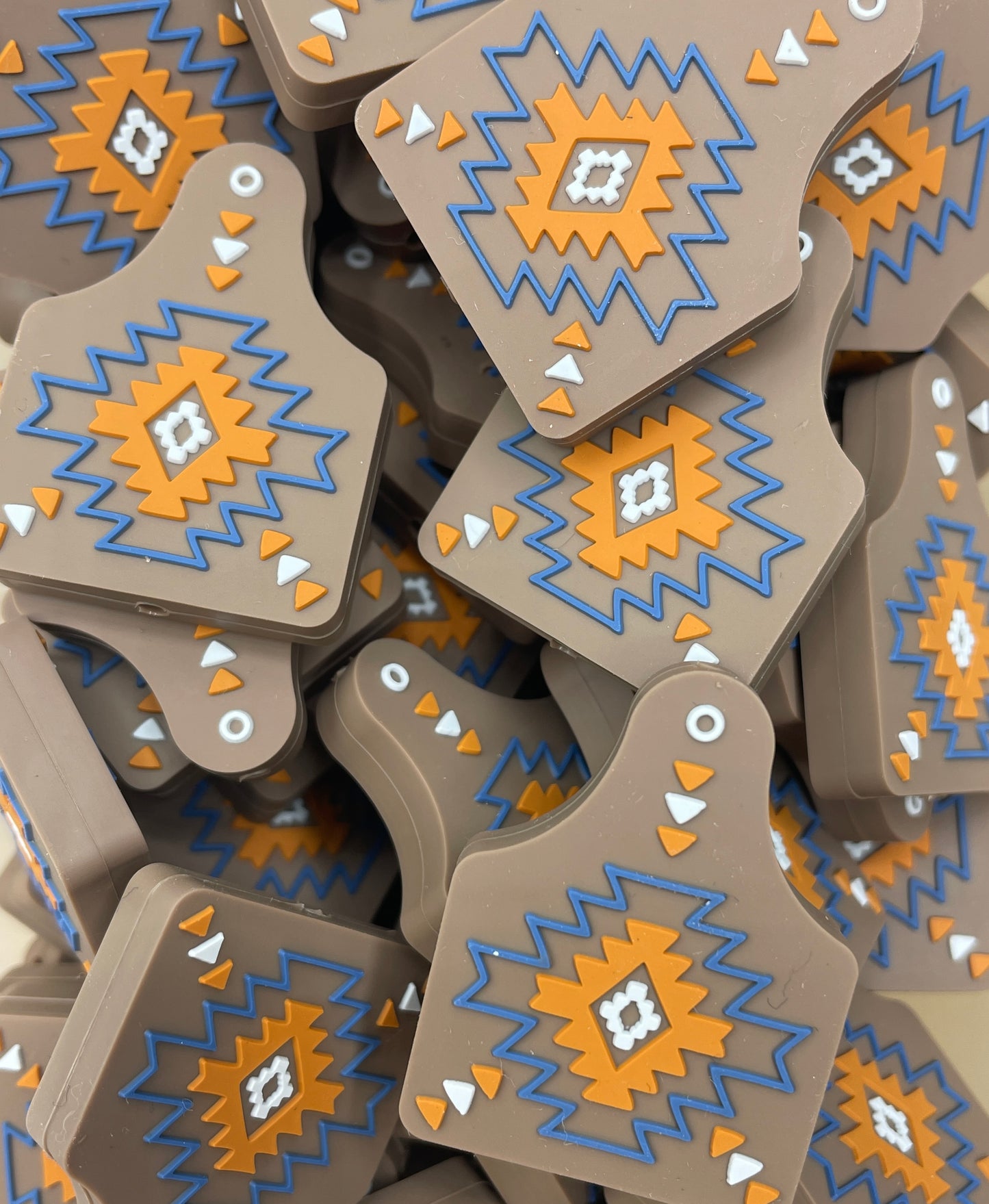 Aztec Cow Tag Boss Babe Focal Bead