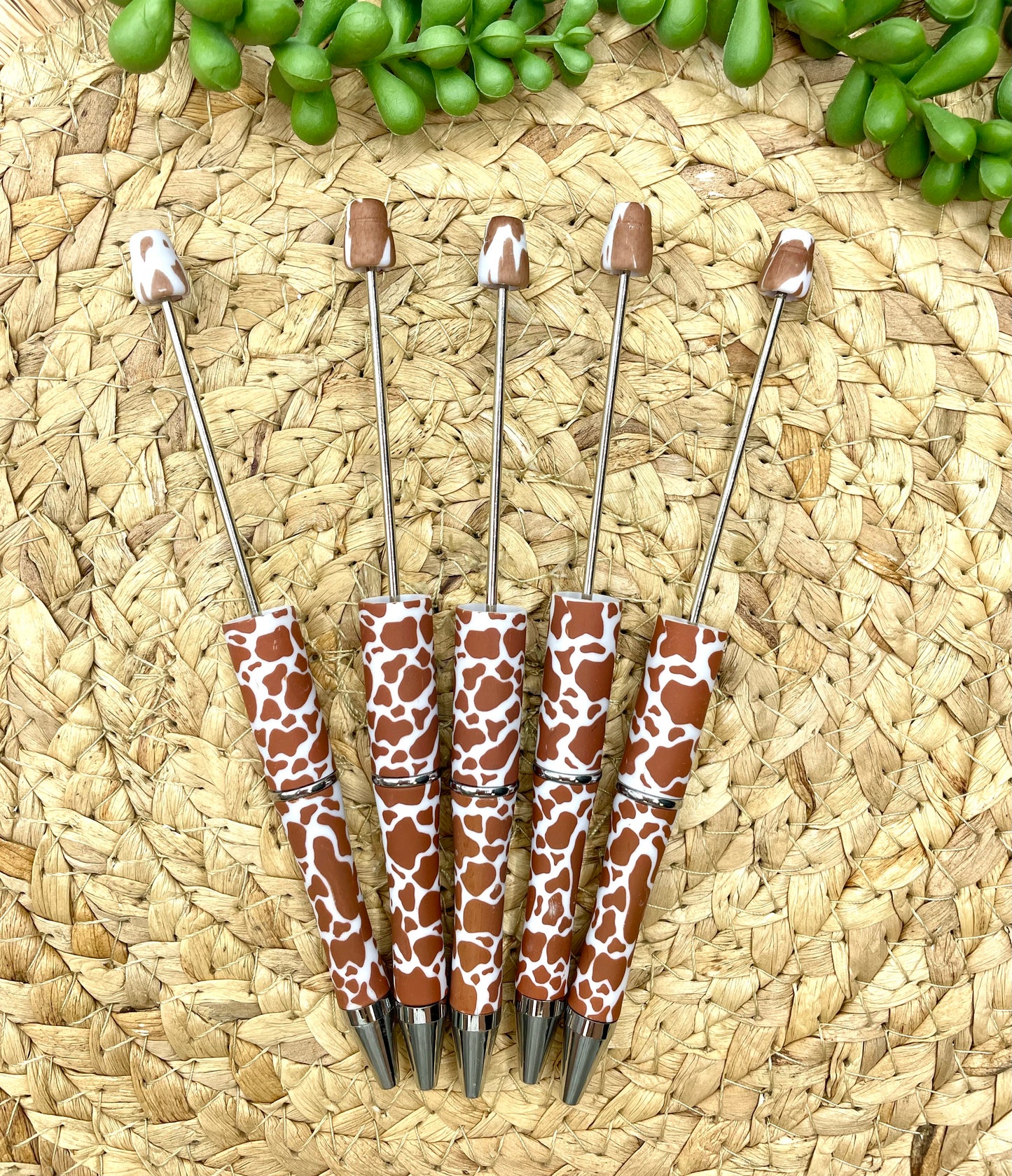 Giraffe Plastic Printed Beadable Pen