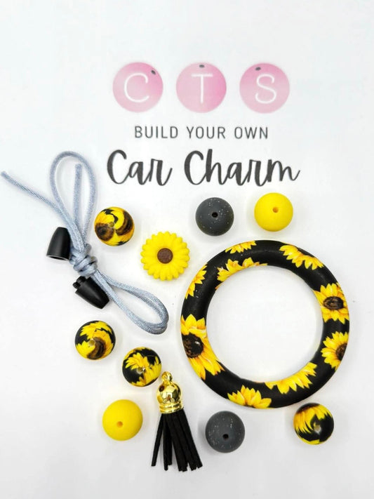 Sunflower Boho Hanging Car Charm Kit