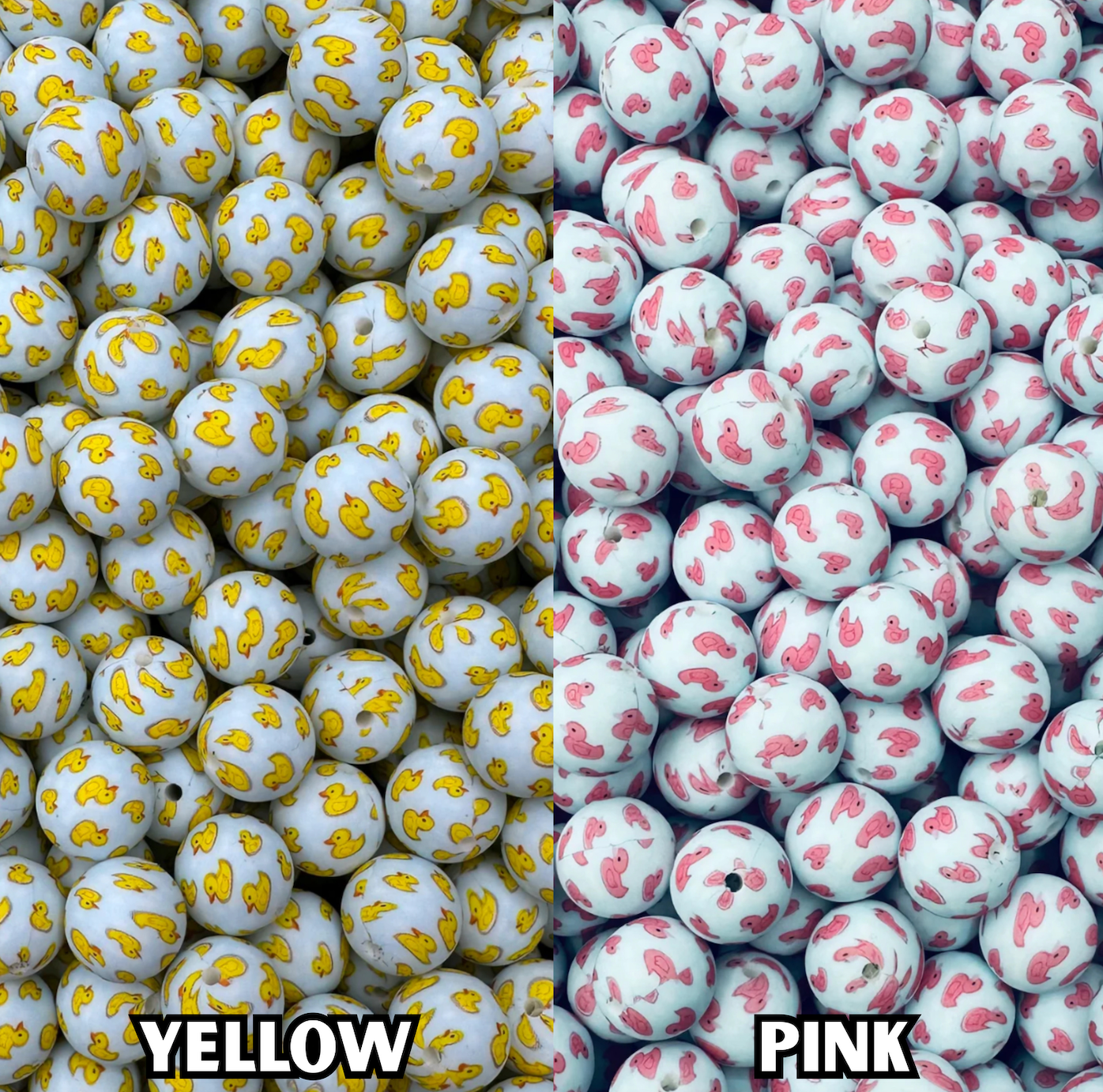 CTS Creation: Yellow Ducking Love You Printed 15mm Bead