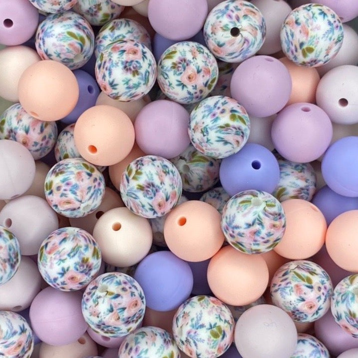 Création CTS : Perle de 15 mm à imprimé floral OG