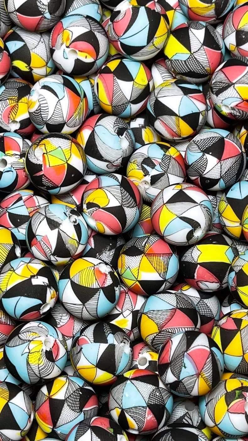 Sally Printed 15mm Bead