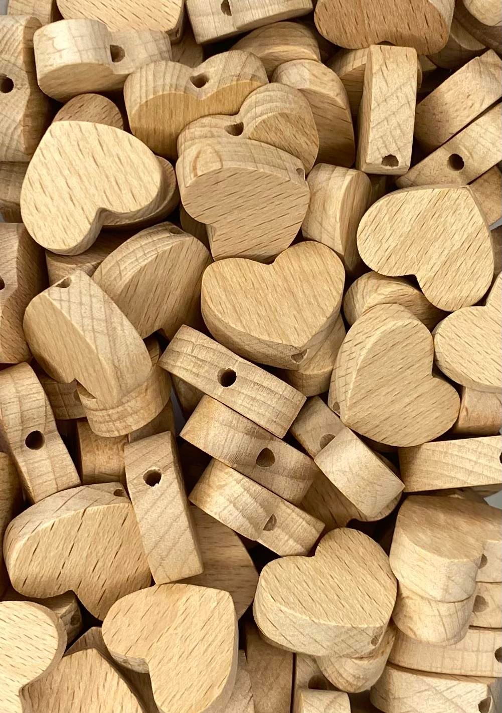 Perle de coeur en bois