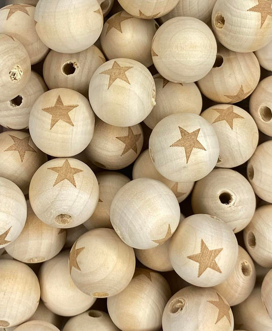 20mm Star Wooden Bead