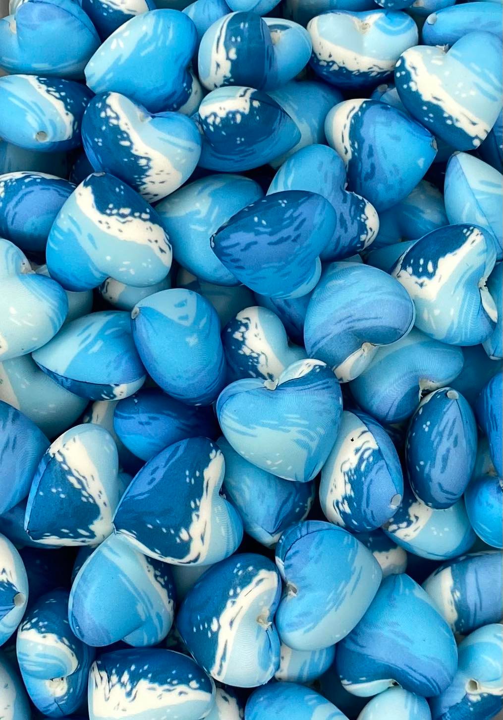 Perle focale imprimée coeur
