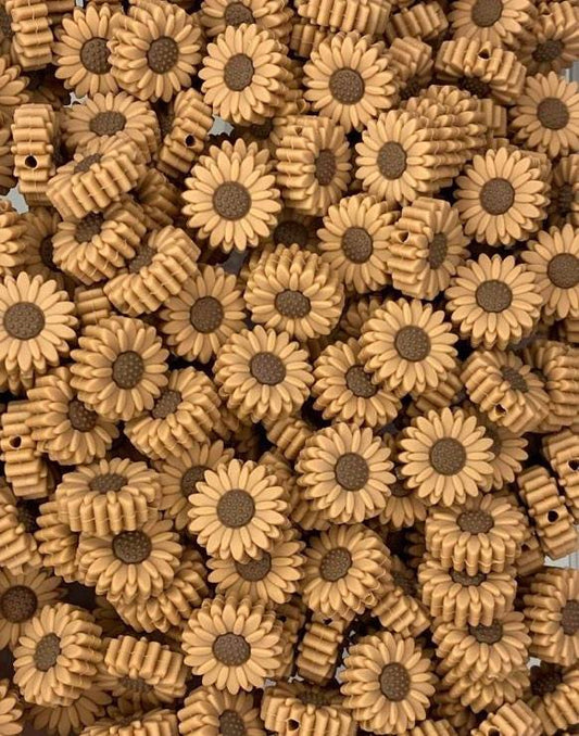 Perle focale de fleur de Boho de noisette