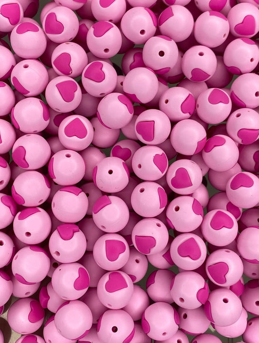 Embossed Heart 15mm Bead
