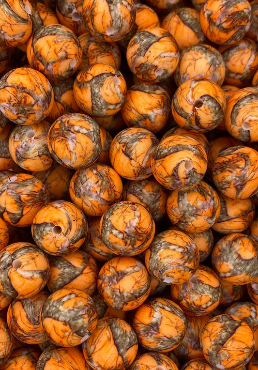 CTS Creation: Orange Classic Camouflage 15mm Printed Bead