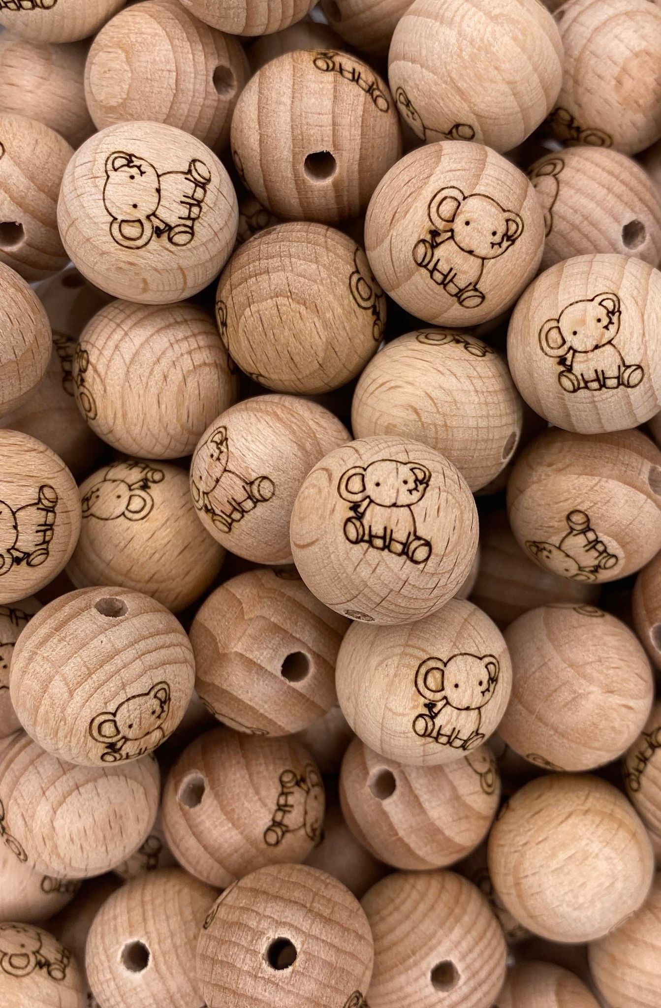 Elephant Engraved Wooden Bead