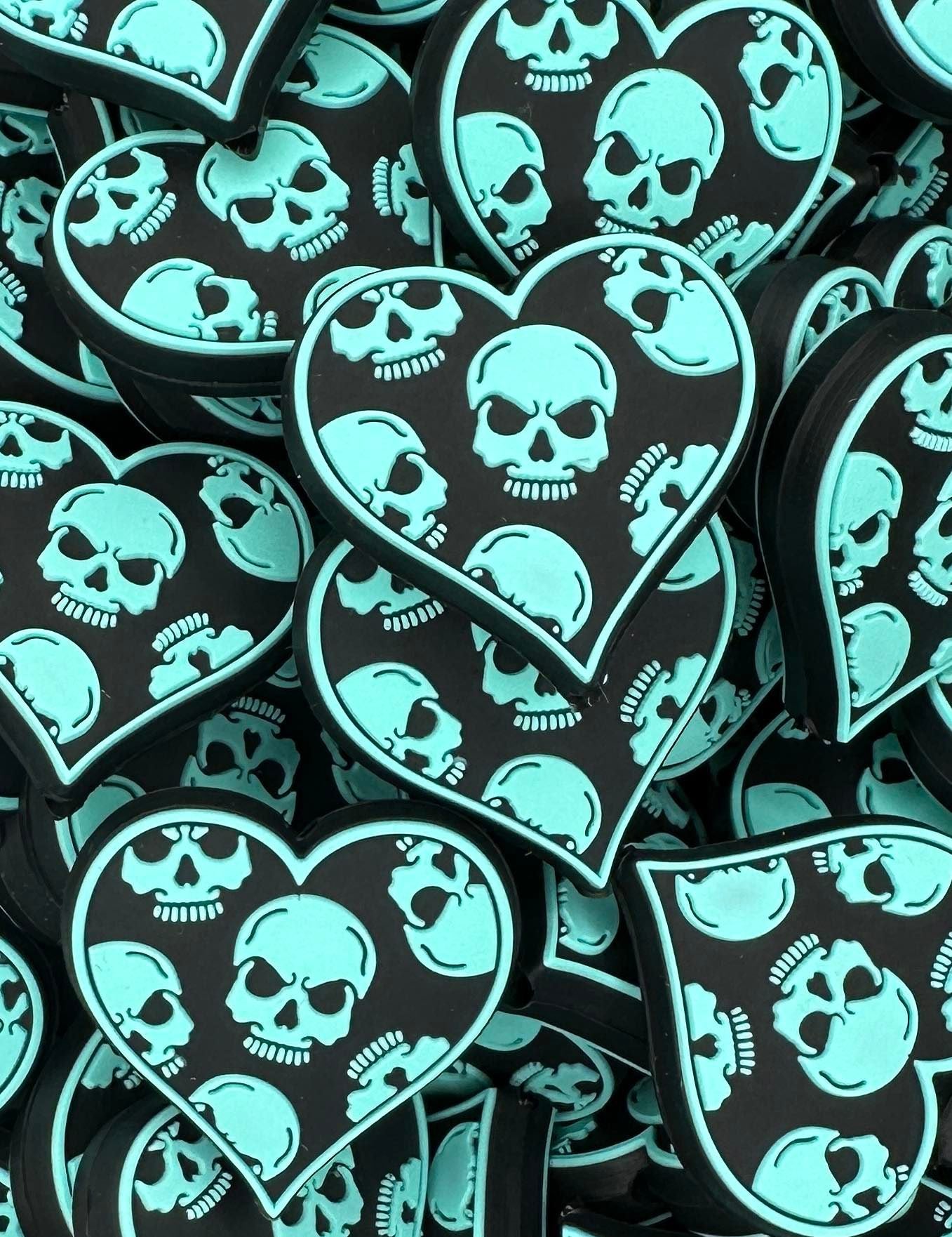 Skull Heart Focal Bead