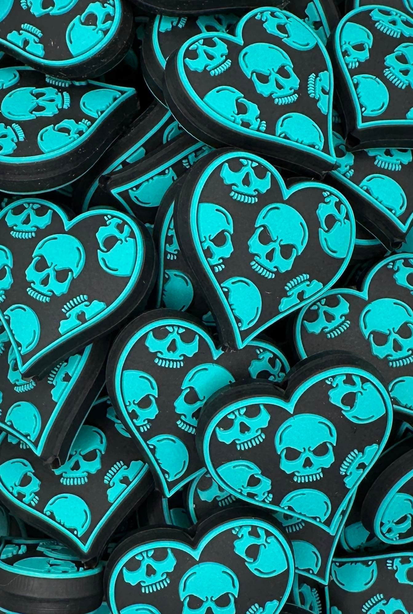 Skull Heart Focal Bead