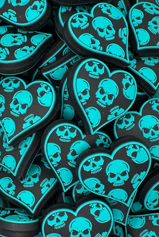 Skull Heart Focal Bead